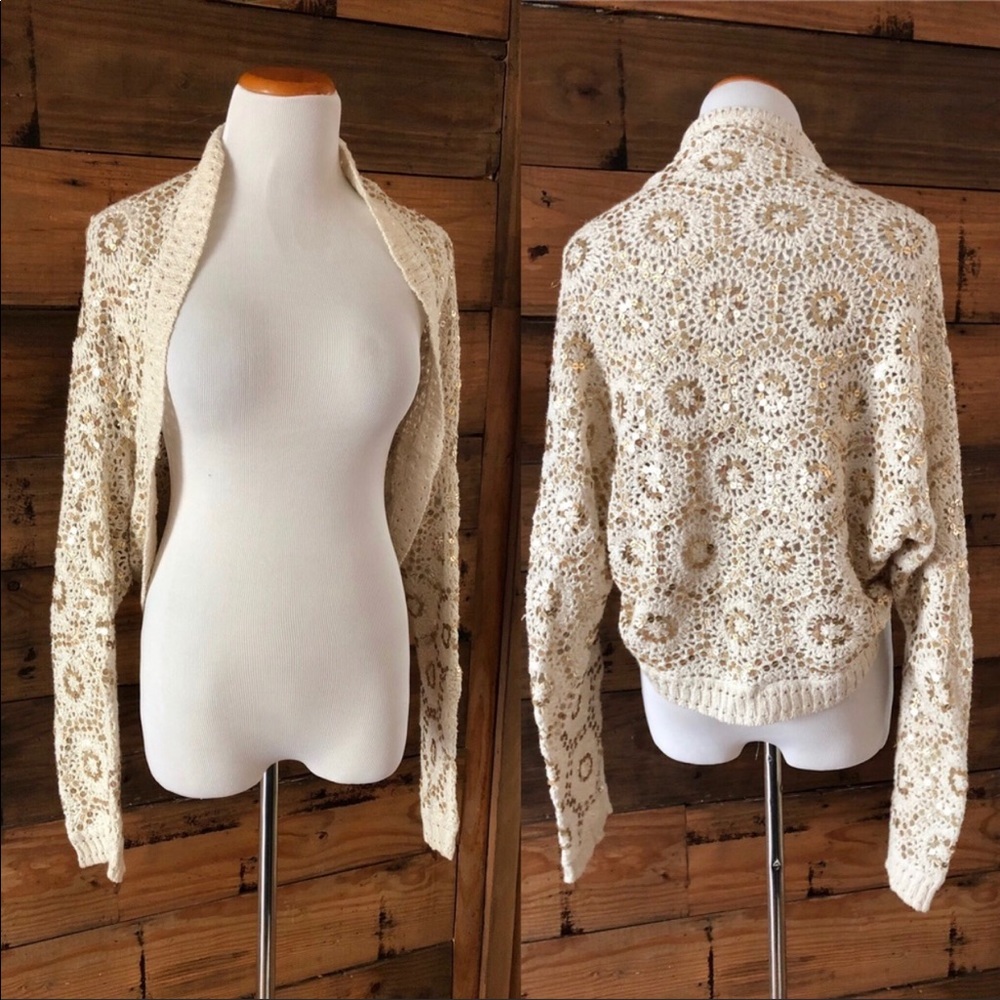 Stunning white and gold cardigan